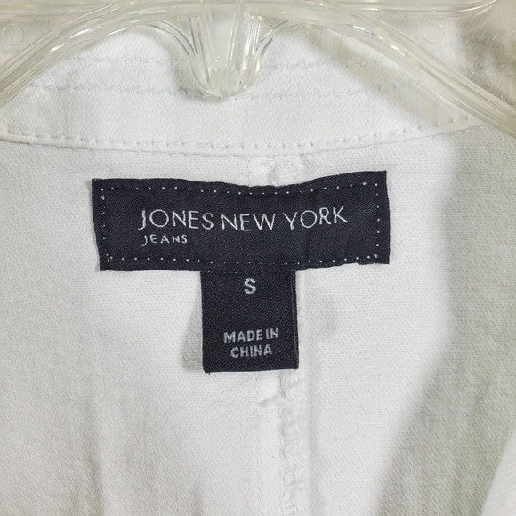 Jones New York White Denim Short Sleeve Jacket Top Sz. S - Picture 3 of 4